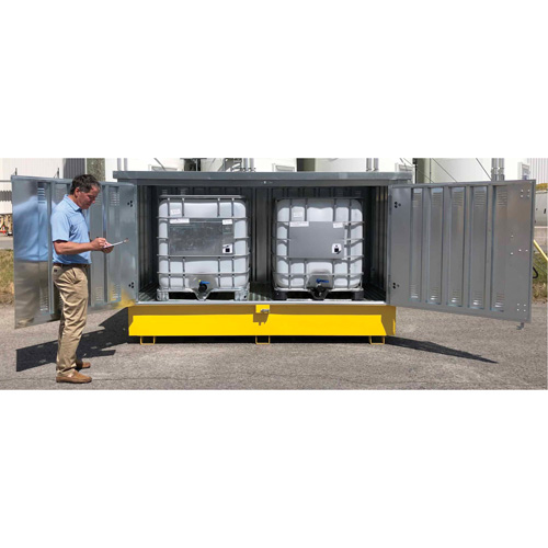 Steel Ultra-Twin IBC Hard Top, 123.4" L x 73.4" W x 66.4" H, 12250 lbs. Load Capacity Action Paper