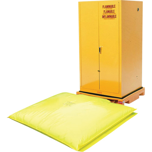 Single Drum Ultra-Safety Cabinet Bladder System, 37,8" lo x 37,8" la x 6,3" h, Capacit&eacute; de charge 1500 lb Action Paper
