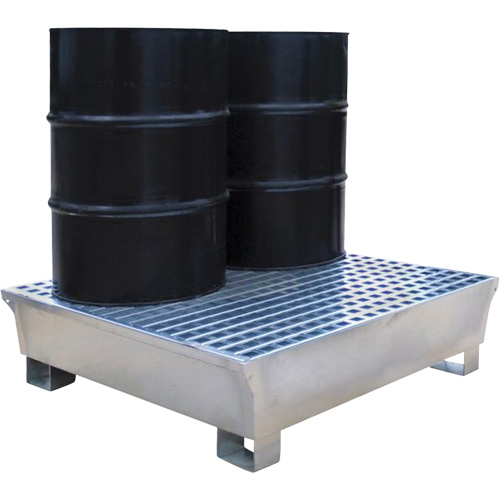 2-Drum Steel Ultra-Spill Pallet&reg;, 68 US gal. Spill Capacity, 47.2" x 31.4" x 17.4" Action Paper