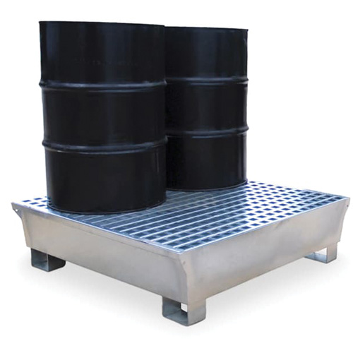 4-Drum Steel Ultra-Spill Pallet&reg;, 68 US gal. Spill Capacity, 49.1" x 47.1" x 10.9" Action Paper