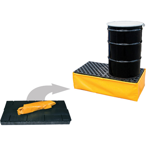 2-Drum Flexible Ultra-Spill Pallet&reg;, 66 US gal. Spill Capacity, 48" x 24" x 14" Action Paper