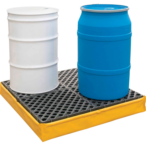 Ultra-Spill Pallet flexible, 4 barils, Capacit&eacute; de d&eacute;versement 66 gal. US, 48" x 48" x 7" Action Paper