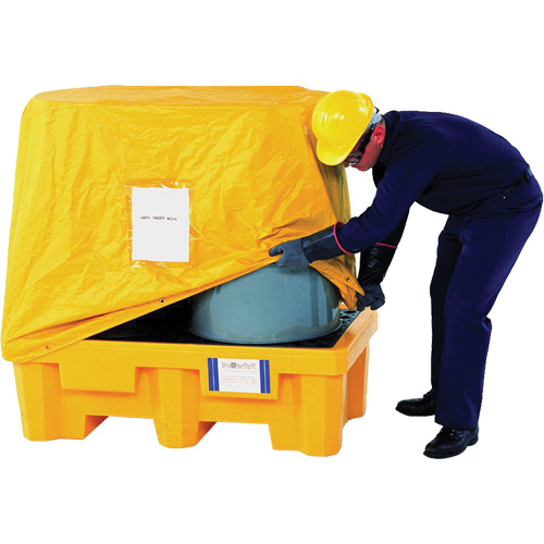 2-Drum Spill Pallet Pullover Cover Action Paper