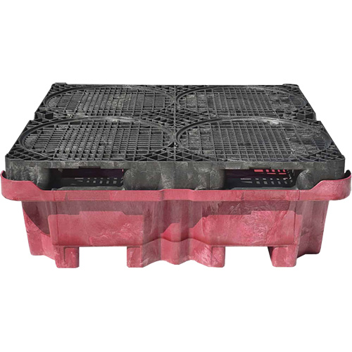 4-Drum Ultra-Spill King&reg; Drum Spill Pallet, 85 US gal. Spill Capacity, 51" x 51" x 17.5" Action Paper