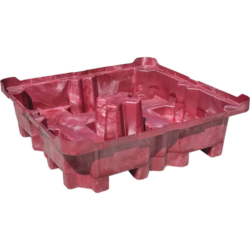 4-Drum Ultra-Spill King&reg; Drum Spill Pallet, 85 US gal. Spill Capacity, 51" x 51" x 17.5" Action Paper