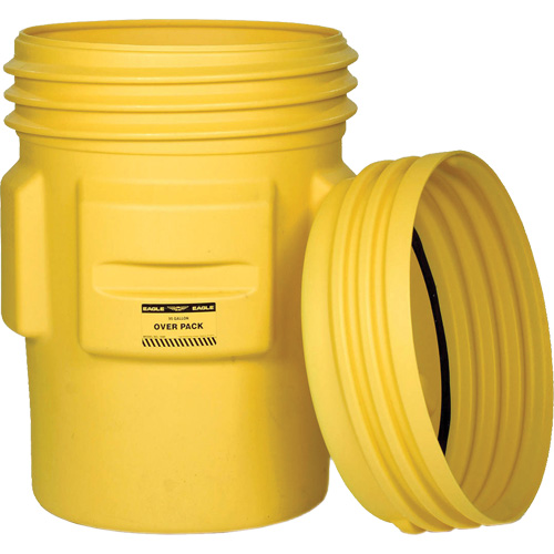 Overpack Plastic Drum Barrel, 95 US gal., Stationary Action Paper