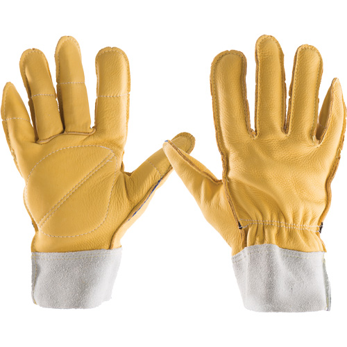 Gants tout cuir, 7/Petit, Paume en Cuir fleur, Poignet &eacute;lastique Action Paper