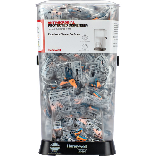 HL400 AM Corded Earplug Dispenser with LT-30 Earplugs Canister Action Paper