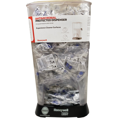 HL400 AM Corded Earplug Dispenser with AS-30W Earplugs Canister Action Paper