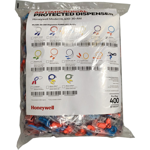 Max-30 Earplugs Refill for HL400 Dispenser, Bulk - Polybag, Corded Action Paper
