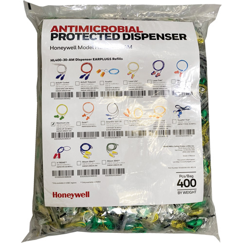LPF-30 Earplugs Refill for HL400 Dispenser, Bulk - Polybag, Corded Action Paper
