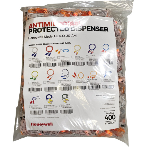 TF-30 Earplugs Refill for HL400 Dispenser, Bulk - Polybag, Corded Action Paper