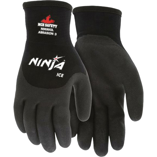 Ninja&reg; Ice Insulated Winter Gloves, Medium, HPT Coating, 15 Gauge, Nylon Shell Action Paper