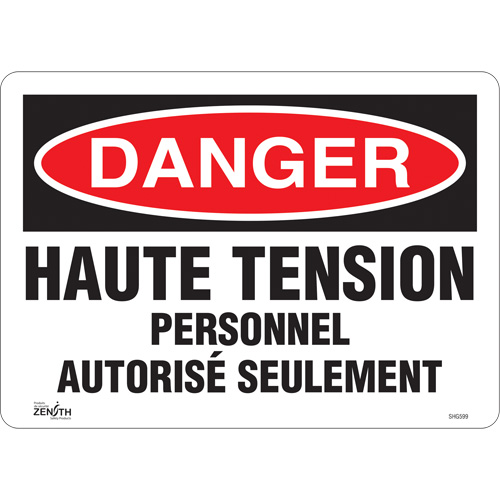 Enseigne  Haute tension , 10" x 14", Vinyle, Français Action Paper
