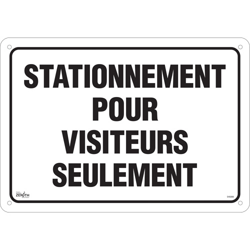 "Stationnement pour visiteurs" Sign, 14" x 20", Aluminum, French Action Paper