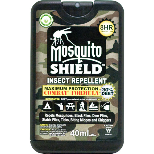 Insectifuge de format poche Mosquito Shield, DEET &agrave; 30 %, Vaporisateur, 40 ml Action Paper