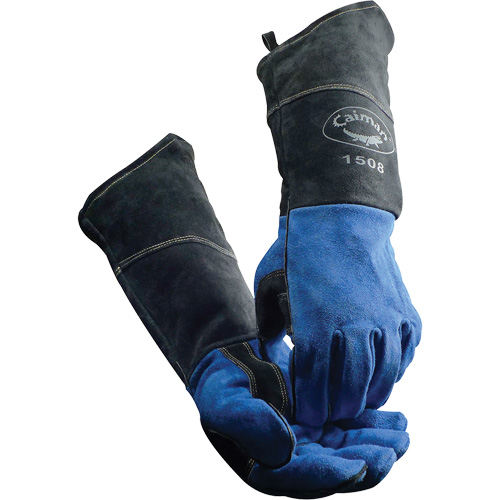 Caiman&reg; Welder's Gloves, Split Cowhide, Size Large Action Paper