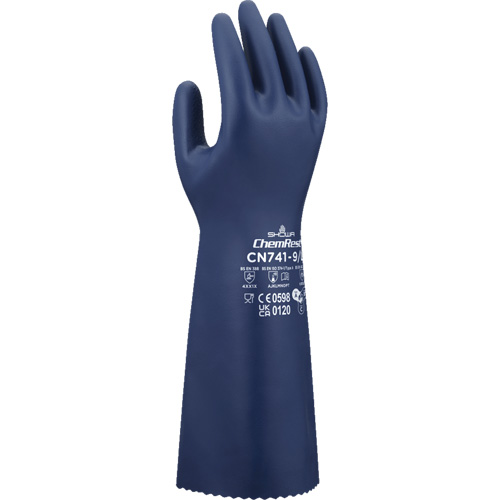 Gants r&eacute;sistants aux produits chimiques CN741, Taille Petit/7, 15" lo, Nitrile, 15 mils Action Paper