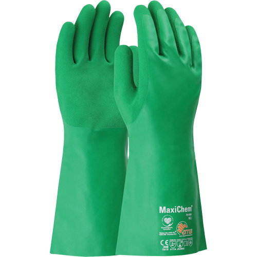 ATG MaxiChem&reg; Chemical-Resistant Gloves, Size Small, 14" L, Nitrile Action Paper