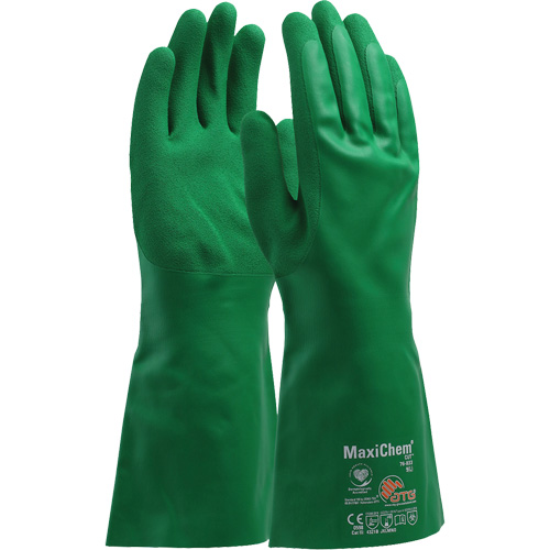 ATG MaxiChem&reg; Cut Chemical-Resistant Gloves, Size Small, 14" L, Nitrile Action Paper