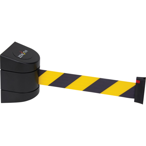 Magnetic Wall Mount Barrier with Magnetic Tape, Plastic, Magnetic Mount, 15', Black and Yellow Tape Action Paper