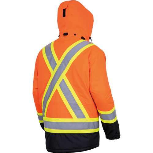 5407 Waterproof Insulated Heated Safety Jacket, Men's, Small, High-Visibility Orange Action Paper