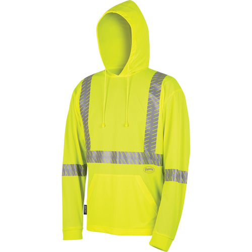 6965 Bird's-Eye Safety Hoodie, Small, High Visibility Lime-Yellow Action Paper