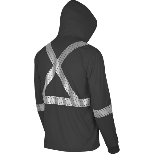 6966 Bird's-Eye Safety Hoodie, Small, Black Action Paper