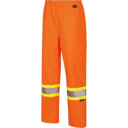 5627W Pantalon &agrave; bavette imperm&eacute;able pour femmes, Polyester/Polyur&eacute;thane, T-petit, Orange haute visibilit&eacute; Action Paper