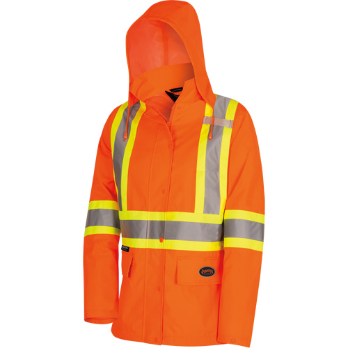 5626W Parka matelass&eacute; de s&eacute;curit&eacute; 300D The Rock, Polyester/Polyur&eacute;thane, Orange haute visibilit&eacute;, T-petit Action Paper