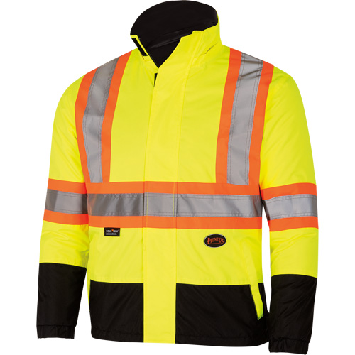 5771 Manteau de s&eacute;curit&eacute; imperm&eacute;able r&eacute;versible, Polyester/Polyur&eacute;thane, Jaune lime haute visibilit&eacute;, Petit Action Paper