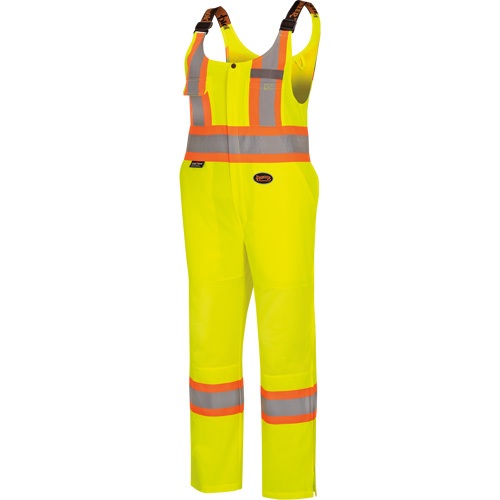 6000W Women's High-Visibility Traffic Safety Overalls, Polyester, X-Small, High Visibility Lime-Yellow Action Paper