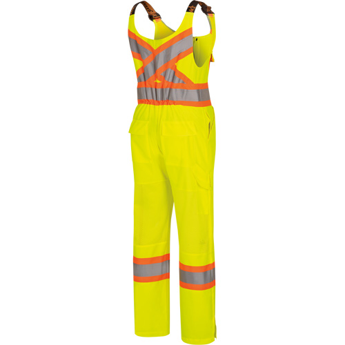 6000W Women's High-Visibility Traffic Safety Overalls, Polyester, X-Small, High Visibility Lime-Yellow Action Paper