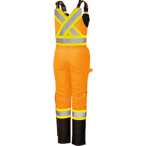 5040BBW Women's High-Visibility Waterproof Safety Overalls, Polyester, X-Small, Black/High Visibility Orange Action Paper