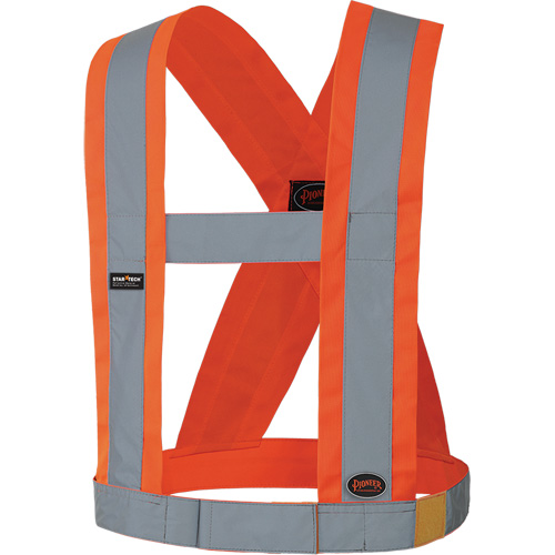5491 High-Visibility 4" Wide Adjustable Safety Sash, Meets/Exceeds CSA Z96 Class 2 - Level 2, High Visibility Orange, Silver Reflective Colour, One Size Action Paper