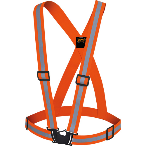 5496 High-Visibility Safety Sash, High Visibility Orange, Silver Reflective Colour, One Size Action Paper