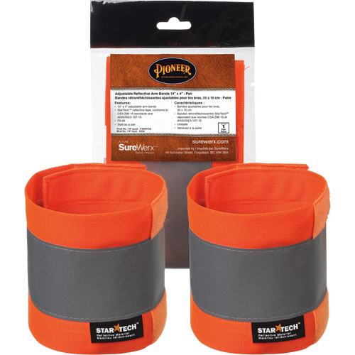 140A High-Visibility Orange Adjustable 14" X 4" Reflective Armband Action Paper