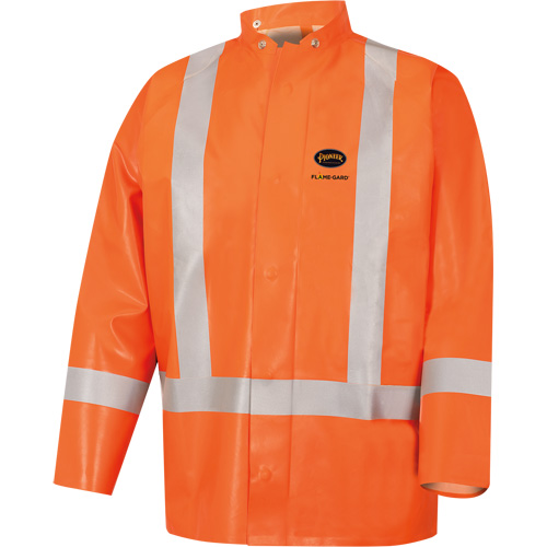 5990J Super Heavy-Duty FR/Arc Resistant Safety Rain Jacket, Small, High Visibility Orange, 11 cal/cm² Action Paper