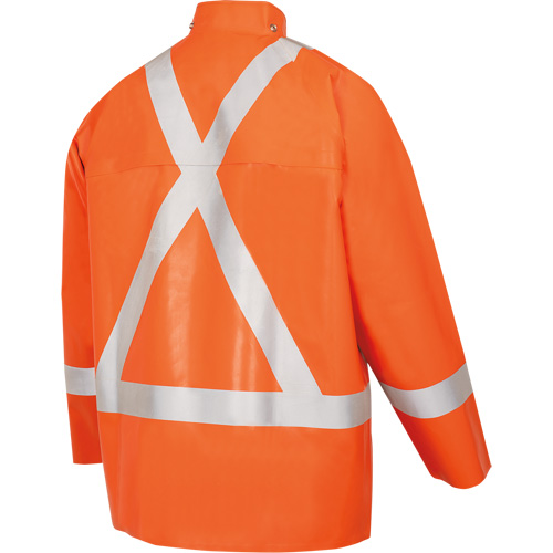 5990J Super Heavy-Duty FR/Arc Resistant Safety Rain Jacket, Small, High Visibility Orange, 11 cal/cm² Action Paper