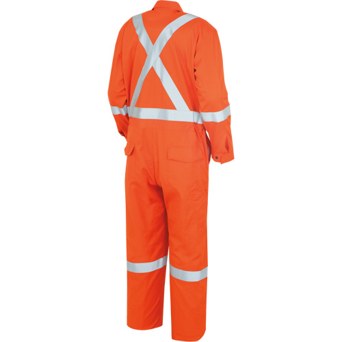 7708AT "The Rock" FR-Tech&reg; High Visibility FR/Arc Rated Coveralls, Size 40 (Tall), High Visibility Orange, 10 cal/cm² Action Paper