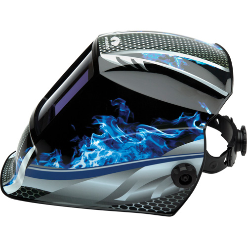 Leadhead&reg; Auto Darkening Welding Helmet, 3.8" L x 3.4" W View Area, 9 - 13 Shade Range Action Paper