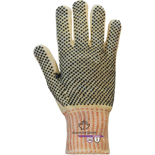Gants r&eacute;sistants &agrave; la coupe Contender SPGRK2D, Taille Petit, Calibre 7, Rev&ecirc;tement PVC, Enveloppe en Kevlar/Fil technique, ASTM ANSI niveau A6 Action Paper