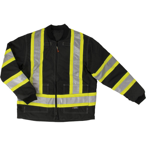 Manteau de s&eacute;curit&eacute; 4-en-1 en tissu ind&eacute;chirable, Polyester, Noir, Petit Action Paper