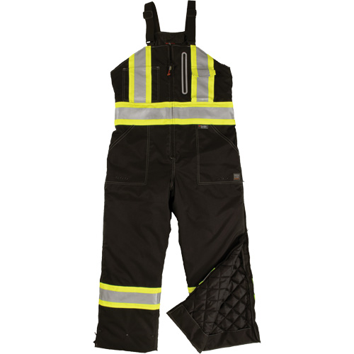 Ripstop Insulated Safety Bib Overall, Polyester, X-Small, Black Action Paper