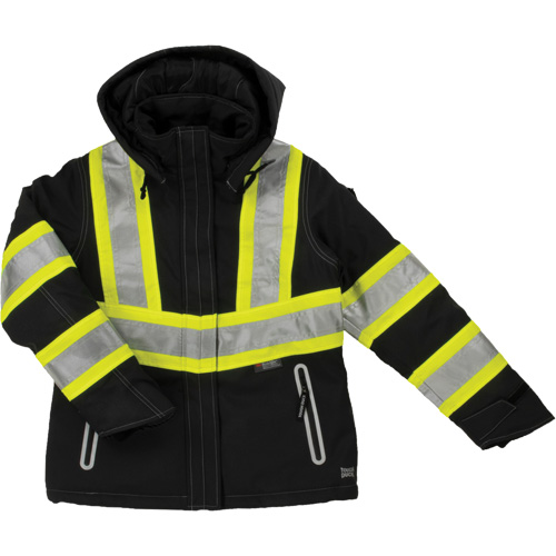 Womens Insulated Flex Safety Jacket, Polyester, Black, Medium Action Paper