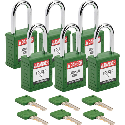 Cadenas de verrouillage Velocity, Vert, Cl&eacute;s identiques, Nylon, Largeur de 1-1/2" Action Paper