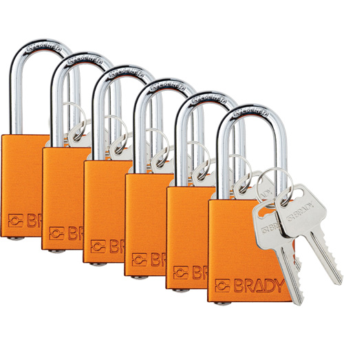 Cadenas de s&eacute;curit&eacute;, Cadenas de s&eacute;curit&eacute;, Cl&eacute;s diff&eacute;rentes, Aluminium, Largeur de 1-1/2" Action Paper