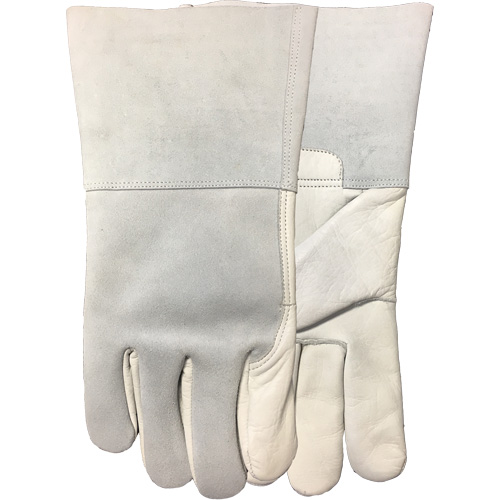 2757E Fabulous Fabricator Fitter's Gloves, Small, Grain Cowhide Palm, Cotton Fleece Inner Lining Action Paper