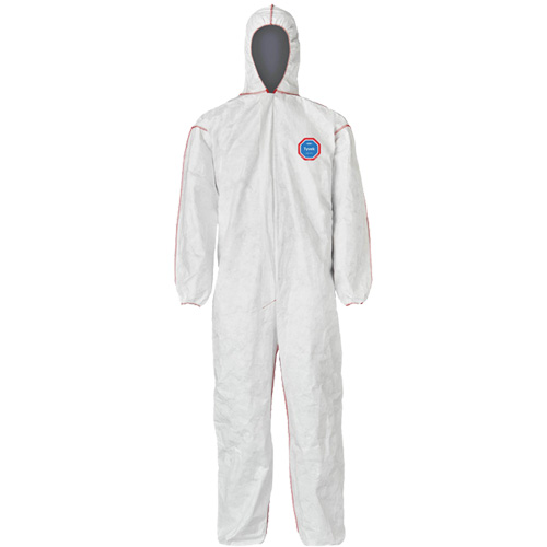 SFR Coveralls with Hood, Medium, White, Tyvek&reg; 400 Action Paper