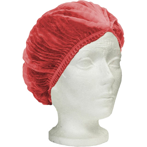 Bonnet bouffant pliss&eacute; RONCO Care, Polypropyl&egrave;ne, 24", Rouge Action Paper